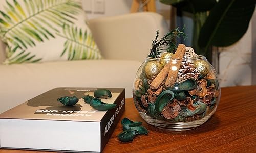 Qingbei Rina Christmas Potpourri Bags - 20 oz Pine Scented Dried Flowers with Cinnamon