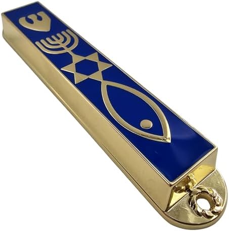 Protection Mezuzah Case with Scroll Blue