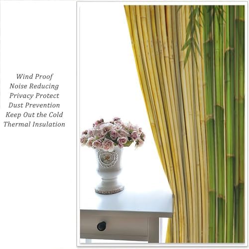 Focusbrite Bamboo Curtains 2 Panels 42x63 Inches