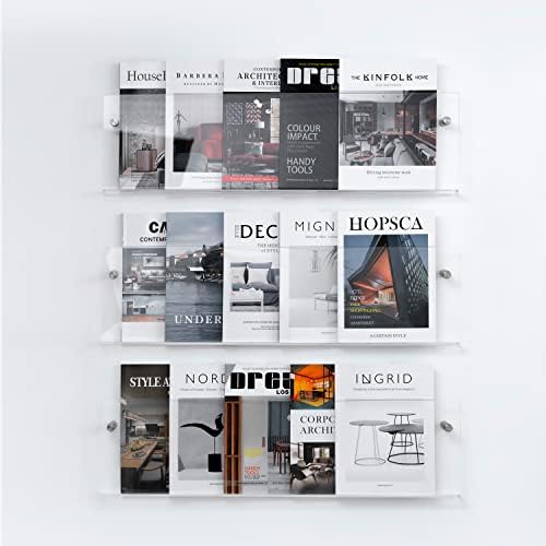Clear Acrylic 3 Tier Brochure Holder Wall Mount