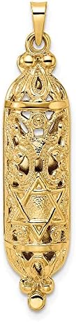 FJC Finejewelers 14Kt Yellow Gold Mezuzah Charm 40x8mm