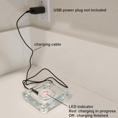 Rechargeable 4x4 Crystal LED Light Base for Art Display
