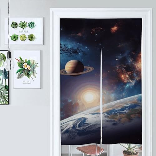 Universe Galaxy Door Curtain Split Blackout Panel