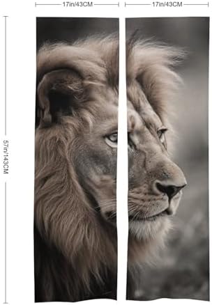 Wildlife Lion Door Cover Curtain 57x17 Inches