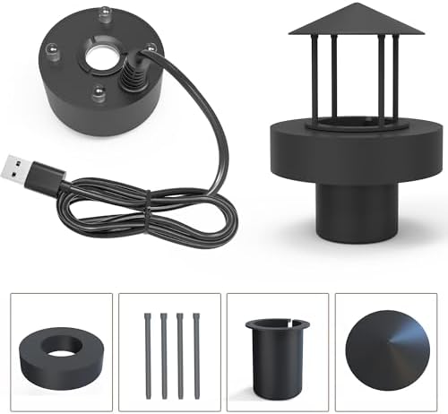 Mini Fountain Mister with 4 LED Lights Halloween Mist Maker Black