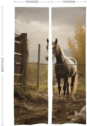 Fence and Horse Door Cover Curtain 57x17 Inches