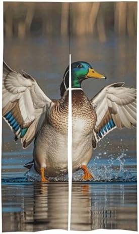 Hunting Flying Wild Ducks Door Cover Curtain 57x17Inches