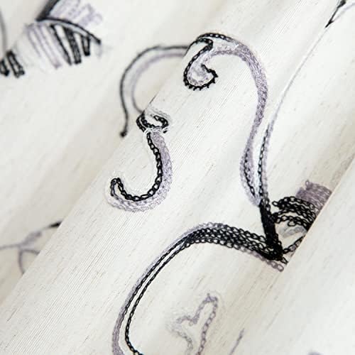 VOGOL French Door Curtains 25x40 Inches Grey on Beige Panel