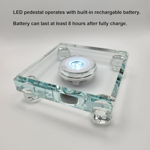 Rechargeable 4x4 Crystal LED Light Base for Art Display