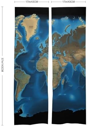 DWVSFJM World Map Door Curtain 57x17 Inches