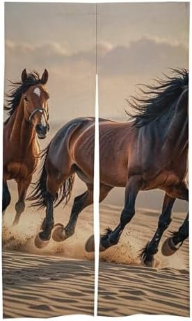 Horses Running in the Sand Door Curtain 57x17 Inches