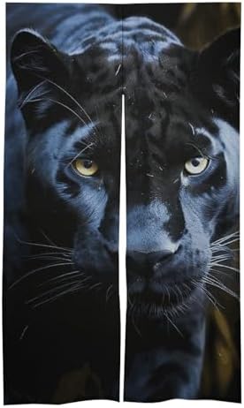 Panther Door Curtain with Blue Eyes 57 X 17 Inches