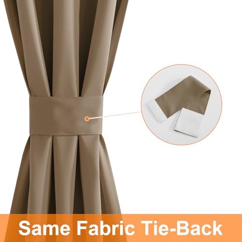 RYB HOME Blackout French Door Curtain Panel