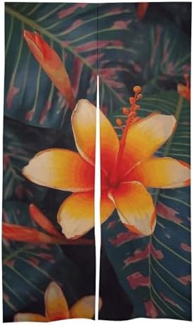 Hawaii Tropical Flower Door Curtain Panel 17x57 Inch