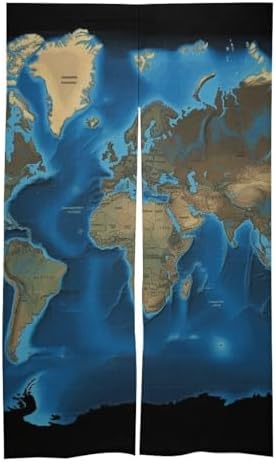 DWVSFJM World Map Door Curtain 57x17 Inches
