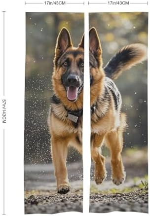 Running German Shepherd Door Cover Curtain 57x17 Inches