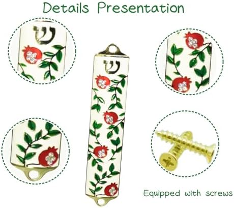 Mingzhang Exquisite Enamel Pomegranate Mezuzah with Crystal Accents