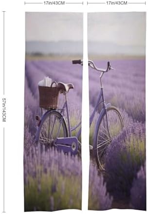 Lavender Field Bike Door Curtain Panel 17x57 Inch