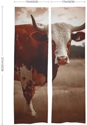 Texas Cow Door Cover Curtain 57x17 Inches