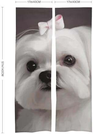 Lovely Maltese Dog Door Curtain Panel 17x57 Inch