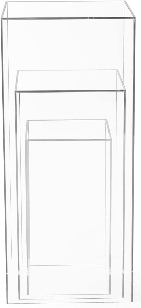 Displays2go Set of 3 Acrylic Pedestals