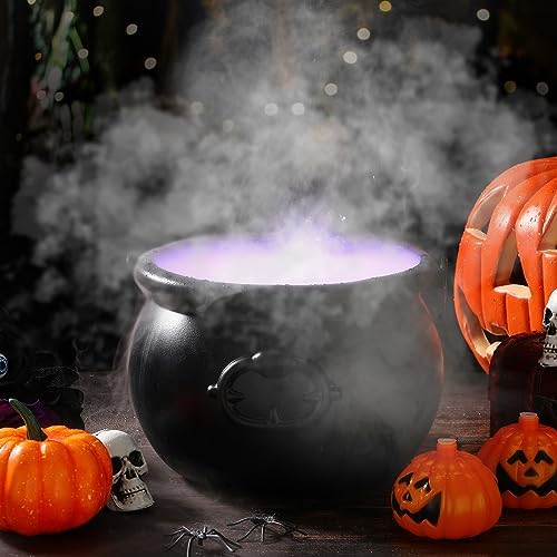 Wettarn Halloween Cauldron with 12 LED Lights and Mist Maker
