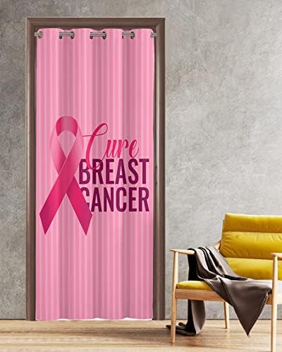 Cure Breast Cancer Door Curtains - 96 Blackout Panels for Bedrooms
