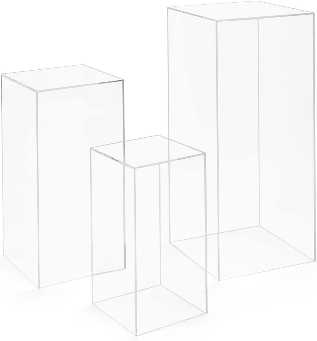 Displays2go Set of 3 Acrylic Pedestals