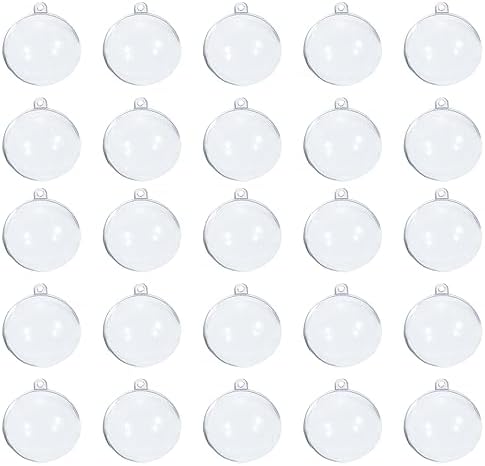 MECCANIXITY 40Pcs Clear Plastic Ornaments Balls