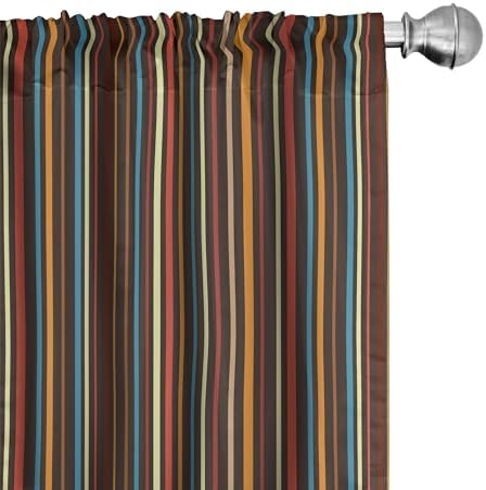 Ambesonne Striped Window Curtains Pack of 2
