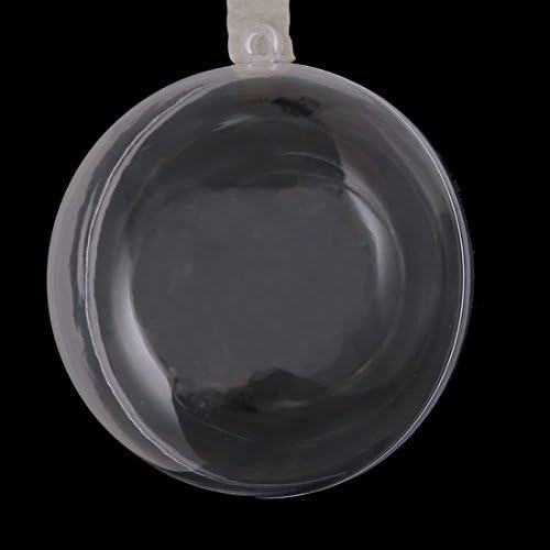 Uxcell Clear Plastic Christmas Baubles 9cm 5pcs