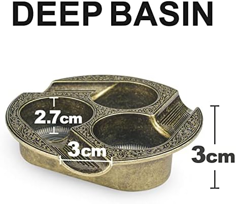 Gold Cigar Ashtray with 3 Holders