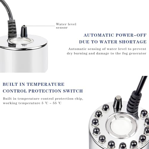 Ultrasonic Mist Maker Fogger with Light and Volume Control