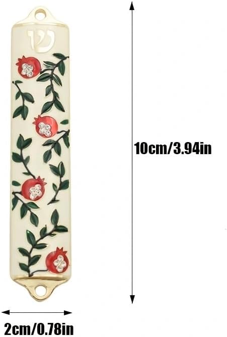 Mingzhang Exquisite Enamel Pomegranate Mezuzah with Crystal Accents