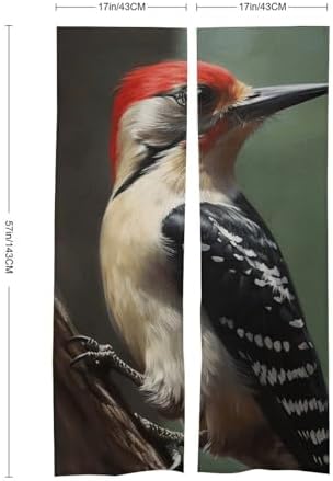 Woodpecker Door Curtain Panel 17x57 Inch
