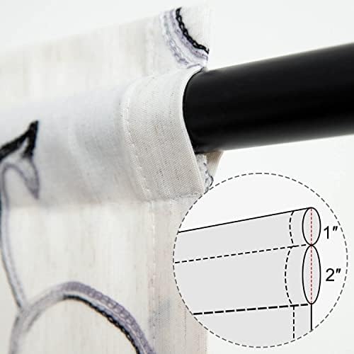 VOGOL French Door Curtains 25x40 Inches Grey on Beige Panel