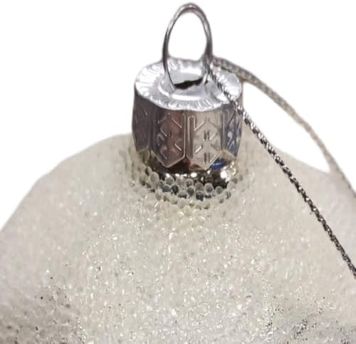 Ashland Silver Snowy Glass Ball Christmas Ornament
