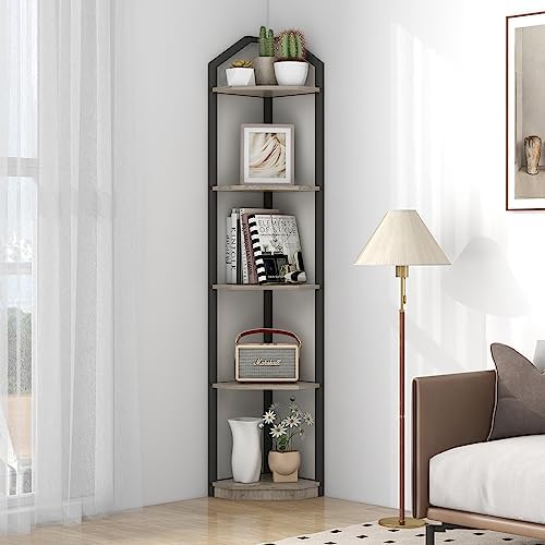 Fun Memories 5 Tier Corner Shelf Stand Grey