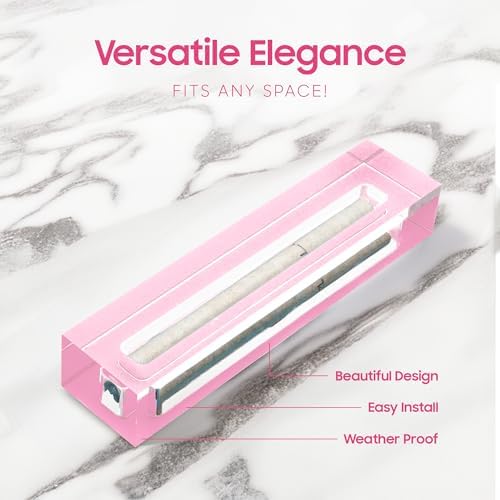 AS Mezuzah Case Pink 6 Inches Acrylic Waterproof