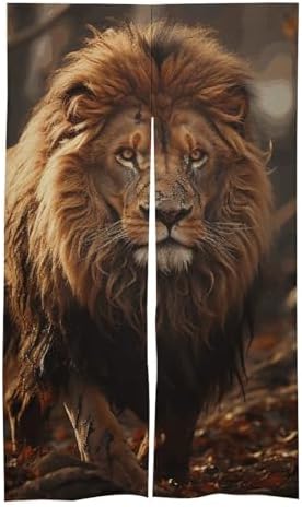 Lion Image Door Cover Curtain 57x17 Inches