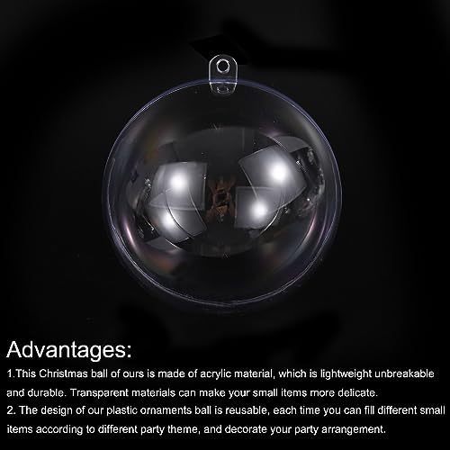 MECCANIXITY 40Pcs Clear Plastic Ornaments Balls