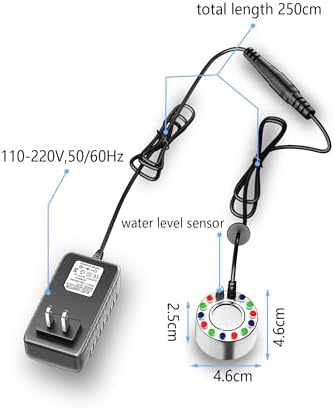 Alizzy 12 LED Ultrasonic Mist Maker with Splash Guard