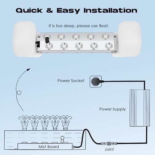 Mxmoonant Ultrasonic Mist Maker 10 Head with Float