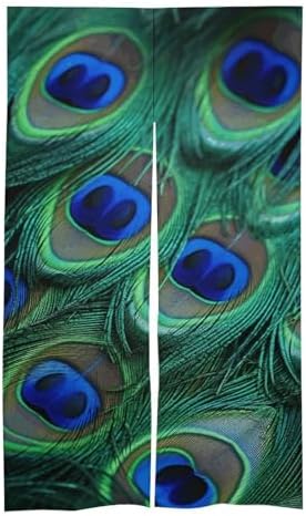 Green Peacock Feather Door Curtain Panel 17x57 Inch