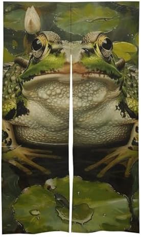 Lily and Frog Door Cover Curtain 57x17 Inches