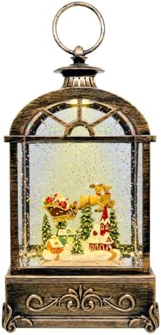 Musical Snow Globe Lantern with USB and Battery Power