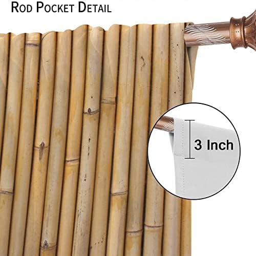 Bamboo Curtains 2 Panel Set 42x63 Inches