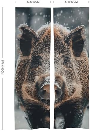 Wild Boar Door Curtain Panel 17x57 Inch Split Door Divider