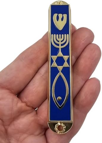 Protection Mezuzah Case with Scroll Blue