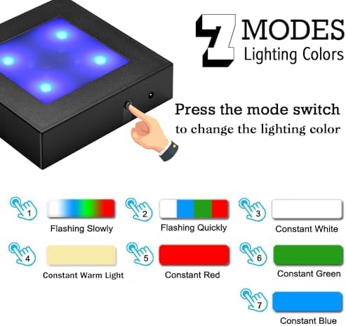 LED Lighted Square Display Stand for Decor and Crystals